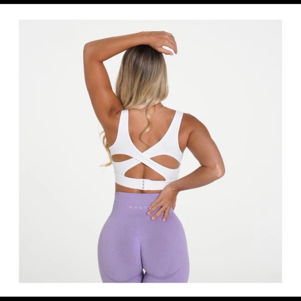 NVGTN white allure sports bra
